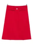 Юбка с карманом на молнии Courrèges, красный - фото