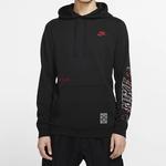 Толстовка Nike Sportswear Club Printing Long Sleeves Pullover Drawstring Black, черный - фото 4