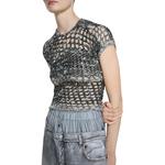 Футболка с элементами кружева Acne Studios, черный - фото 4