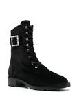 Stuart Weitzman ботинки на шнуровке с пряжками, черный - фото 2