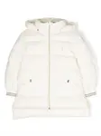 Пуховик с капюшоном и вышитым логотипом Herno Kids, белый - фото