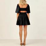 Платье Shy Velvet Square Neck Short Sleeves, черный - фото 3