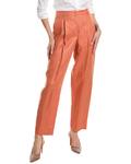 Льняные брюки Emporio Armani, оранжевый - фото