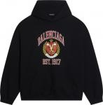 Худи Balenciaga Wide Fit Hoodie 'Black/Red', черный - фото