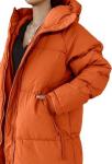 Длинное стеганое пальто с капюшоном Tankaneo Maxi, оранжевый - фото 4