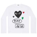 Футболка Comme des Garçons PLAY Multi Logo Long-Sleeve T-Shirt 'White', белый - фото