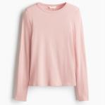 Лонгслив H&M Jersey, светло-розовый - фото