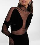 Платье с бархатными вставками Tom Ford, Black - фото 4