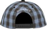 Бейсболка Supreme Script Logo 6-Panel Plaid, синий - фото 4