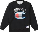 Толстовка Supreme x Champion Chrome Crewneck 'Black', черный - фото