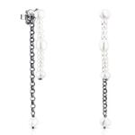 Серьги Tous Virtual Garden, темное серебро/жемчуг - фото