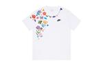 Nike Футболка Unisex белая с ручным рисунком цветочный сад - фото 2