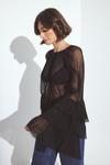 Блуза NA-KD FLOUNCE SLEEVE, Black - фото