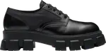 Кроссовки Prada Monolith Brushed Leather and Nylon Lace Up Black, черный - фото