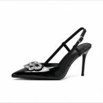 WUGUNIANG PU Slim Heel High Heels Women's Black - фото 2