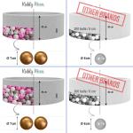 KiddyMoon, Шары пластиковые 7см бело-серо-серебристые 200 - фото 3