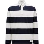 Полосатая хлопковая поло Moncler, синий - фото 3