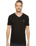 Футболка Lacoste Short Sleeve V-Neck Pima Jersey, черный - фото