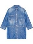 GANNI джинсовая рубашка с логотипом, синий - фото