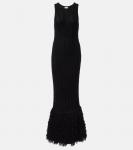 Платье макси Fiore из шёлка и кашемира Khaite, Black - фото