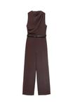 Комбинезон Mango LONG WITH DRAPED NECK AND BELT, Brown - фото 8