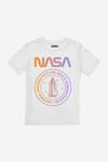 Футболка для мальчиков с национальным гербом и градиентом NASA, белый - фото