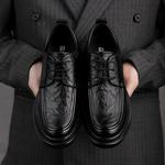 Мужские классические туфли SULEGAO черные на утеплённой подкладке (увеличение роста на 6 см) - фото 8