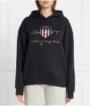 Толстовка regular fit Gant, черный - фото