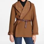 Пальто женское Louis Vuitton с ремешком, коричневый - фото 2