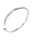 Браслет-бэнгл Dextera с кристаллами Swarovski, серебяный - фото 3
