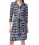 Геометрическое платье-рубашка в цвете "полуночный синий/ваниль" Joseph Ribkoff - фото