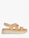 Lorro Woven Leather Flatform Sandals Dune London, Camel - фото