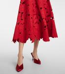 Платье миди с кружевом и баской от Одри Simkhai, Crimson - фото 6