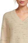 Свитер Lilla P Oversized V-Neck Sweater, цвет Eggshell Combo - фото 4