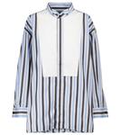 Полосатая хлопковая рубашка Marni, Iris Blue - фото