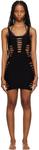 Черное платье-футляр с разрезами Versace Underwear - фото
