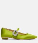 Атласные балетки Belle Vivier 25 Roger Vivier, Verde Acceso - фото 4