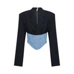 Блейзер Dion Lee Float Corset Blazer, черный - фото