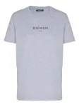 Футболка с логотипом BALMAIN, серый - фото