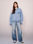 Джинсы с широкими штанинами Bershka, Light blue - фото 2