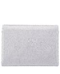 Клатч-конверт с инкрустацией кристаллами Nina, серебряный - фото 3