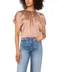 Топ со сборками на шее Vince Camuto, бежевый - фото