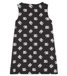 Платье из смесового шелка с логотипом Dolce&Gabbana Kids, черный - фото 4