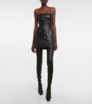 Кожаное мини-платье David Koma, черный - фото 2