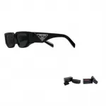 PRADA Прямоугольные солнцезащитные очки, Black - фото