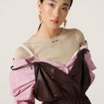 Платье из полосатого поплина MIU MIU, розовая - фото 4