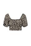 Топ женский ONLY с принтом зебры, черно-бежевый - фото