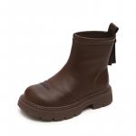 Нескользящие теплые высокие детские ботинки Budding, коричневый - фото 6