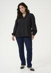 Блузка на пуговицах MAI Kaffe Curve, черный - фото 6