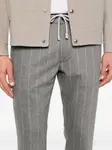 Полосатые брюки с кулиской Eleventy, серый - фото 5